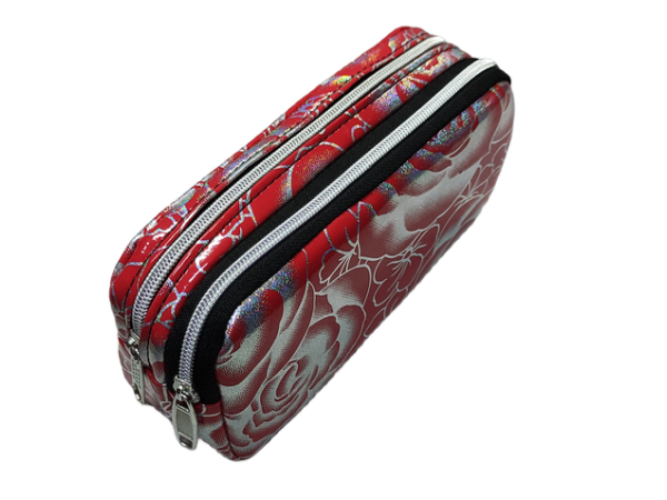 DERİ DESENLİ LÜKS İKİ FERMUARLI KALEMLİK 027